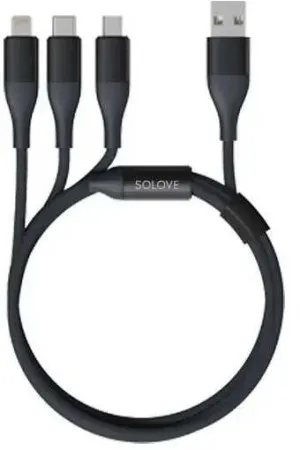 Кабель Solove 3 in 1 USB-Lightning/Micro/Type-C, 120см, 6В/2.4A (DW2)