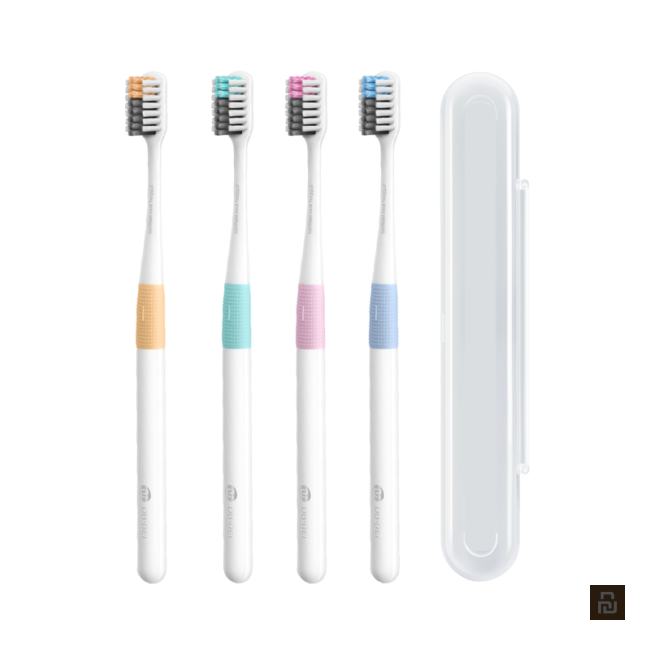 Зубная щетка Dr.Bei Pasteur toothbrush, 4 шт + футляр