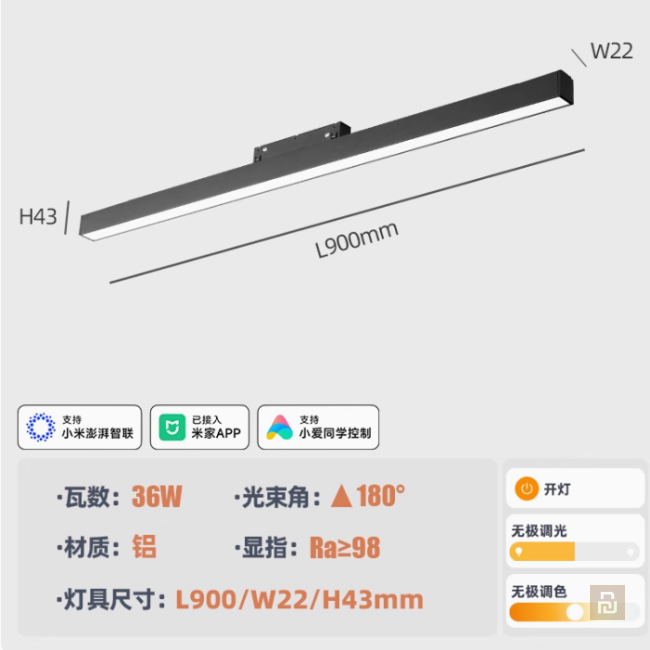 Светильники трековые магнитные Xiaomi Mijia (CX-YM20), Mesh 2.0, RG0, RA98, 2700-6500K