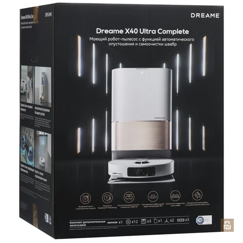 Самоочищающийся робот для подметания и мытья полов Dreame X40 Ultra (RLX63CE), 12000Па/6400мАч