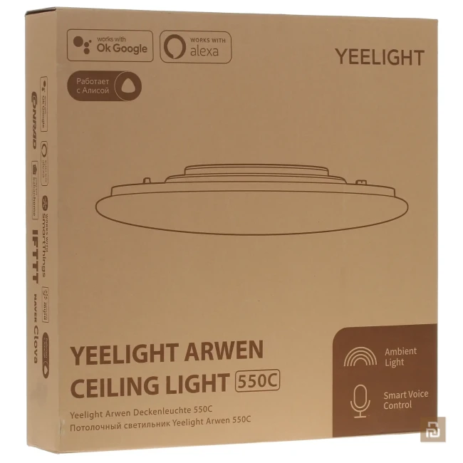 Светильник потолочный Yeelight Arwen Ceiling Light 450/550C (YLXD013-B/C), 50Вт/4000Лм, RGB+2700-6000K, 15-25м², пульт Светильник потолочный Yeelight Arwen Ceiling Light 450/550C (YLXD013-B/C), 50Вт/4000Лм, RGB+2700-6000K, 15-25м², пульт