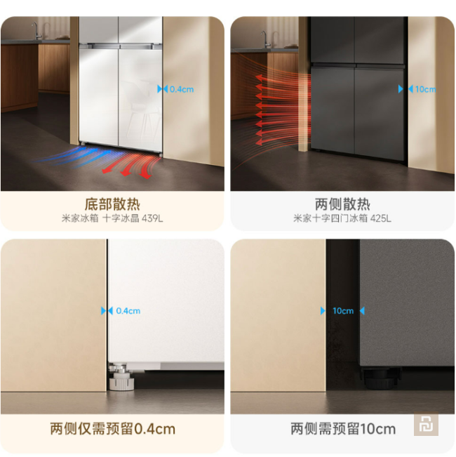 Холодильник Xiaomi Mijia Refrigerator storage fresh cross ice crystal (BCD439WGBI), WI-FI, 439л (260+154+25)