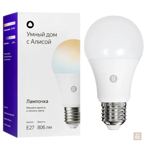 Лампа Яндекс (YNDX-00551), E14, 9Вт/806Лм, Wi-Fi, RGB-2700-6500K