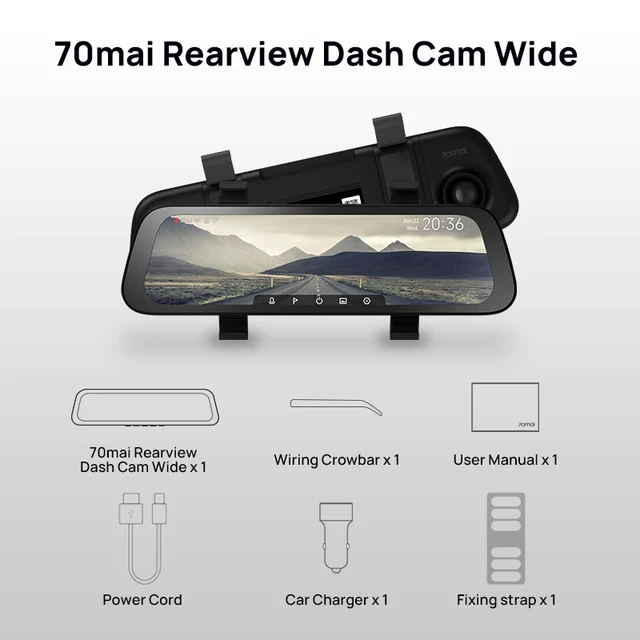 Видеорегистратор - зеркало заднего вида 70mai Smart Rearview Mirror (MiDrive D07), 9.35" Видеорегистратор - зеркало заднего вида 70mai Smart Rearview Mirror (MiDrive D07), 9.35"
