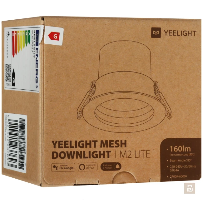 Светильник встраиваемый Yeelight Mesh Downlight M2 Lite (YLSD007), 4Вт/160Лм, BLE/Mesh, 2700-6000K, SLISAON