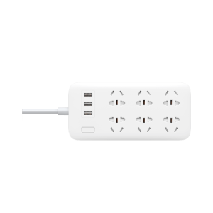 Удлинитель Xiaomi Mi Power Strip 6+ 3USB-A (CXB-6-1QM), 1.8м, 2500Вт, EU