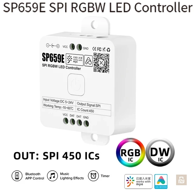 Контроллер адресных диодных лент Mijia SPI RGBW (SP659E), Bluetooth, IC:450, Mi Home