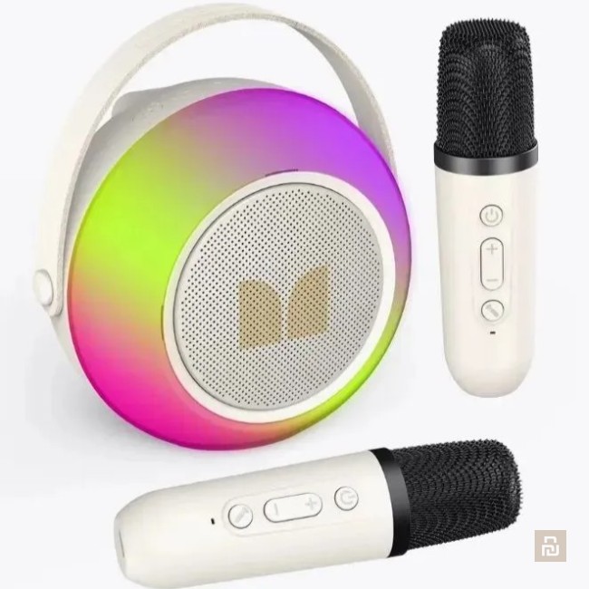 Колонка караоке MONSTER M8 (MS62112), 8Вт/2400мАч, USB/AUX, 2 микрофона