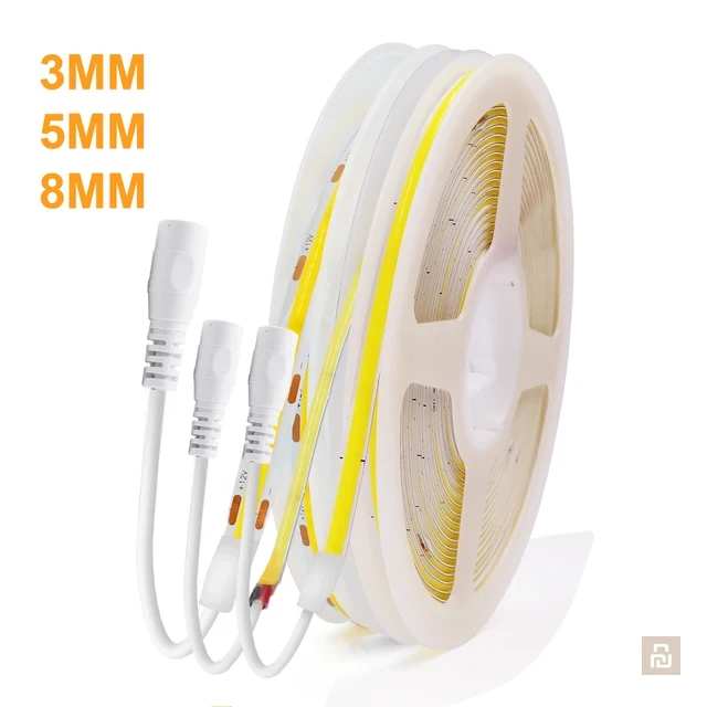 Лента COB (320 LED) 12В, 7.2Вт/м, 320LED/м, 4000K, 5мм, 2м, для шкафов
