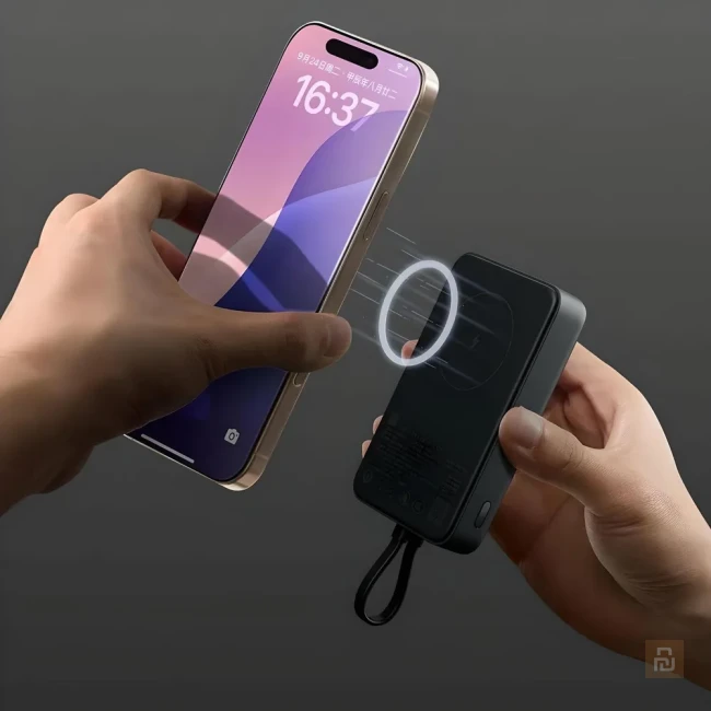 Внешний аккумулятор магнитный Xiaomi 33W Magnetic Power Bank 10000 (WPB1007MI), 33/7.5Вт, встроенный кабель