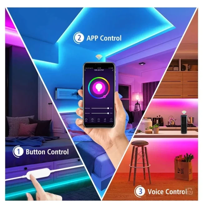 Контроллер для диодной ленты RGB, WiFi, 12/24В, Tuya