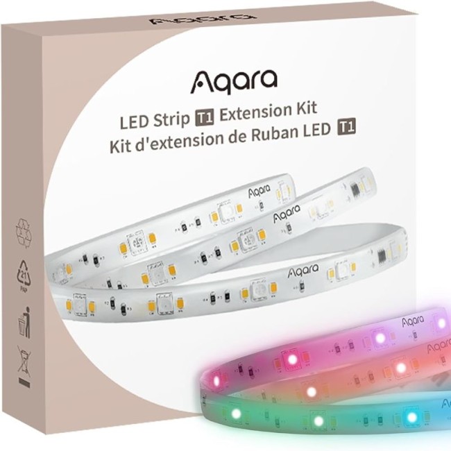 Лента адресная Aqara LED Strip T1 (RLS-K01D), 24В, ZigBee, 2000x12x2.8мм, IP44, RGB 2700K+6500K
