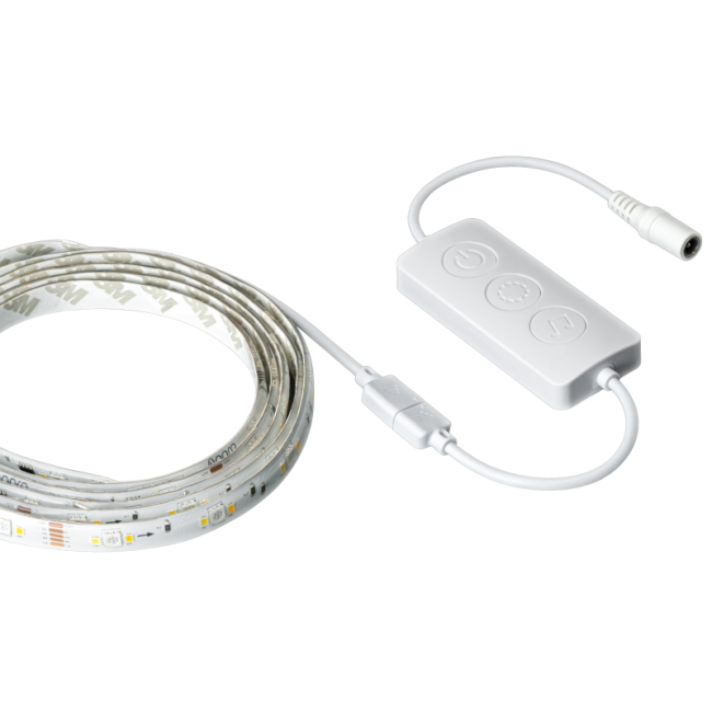 Лента адресная Aqara LED Strip T1 (RLS-K01D), 24В, ZigBee, 2000x12x2.8мм, IP44, RGB 2700K+6500K
