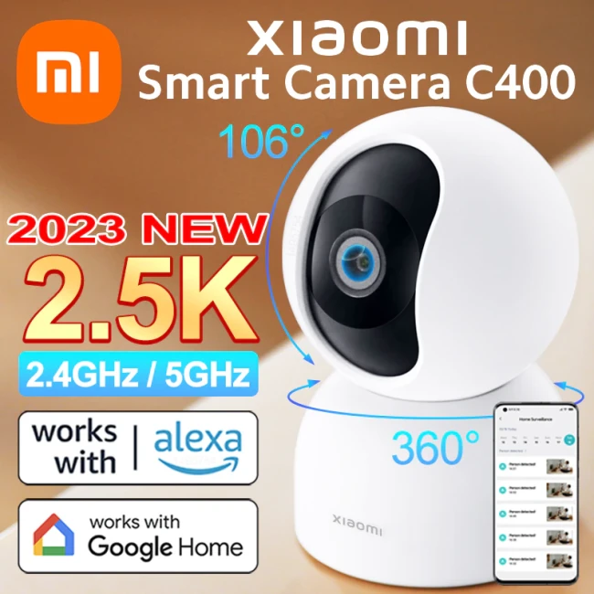 IP камера Xiaomi Smart Camera C400 (MJSXJ11CM), 4Мп/1440p, 2.5/5Ггц, 360°, карта до 256Гб