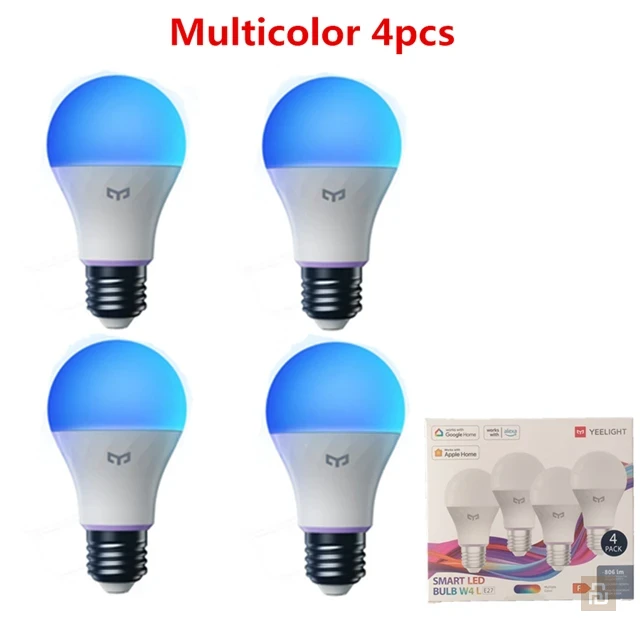 Лампа E27 Yeelight Smart LED Bulb W4 Lite (YLQPD-0011), Wi-Fi, 9Вт/806Лм, RGB/1700-6500K