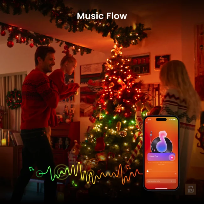 Гирлянда Yeelight Christmas String Lights (YLYDD-0055), RGBIC+ BLE, 10/20м, 100/200 ламп