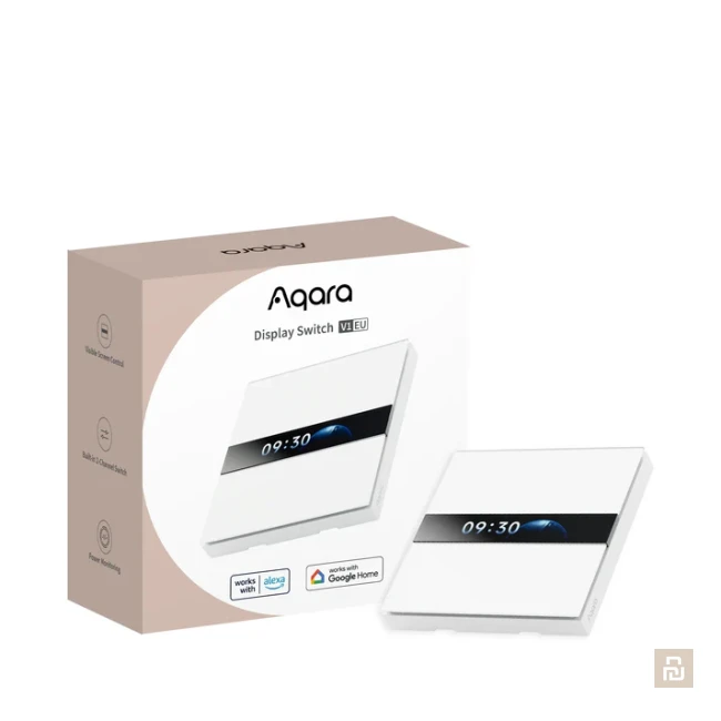 Выключатель настенный Aqara Display Switch V1 EU (WS-K02D), 2.08”, ретранслятор