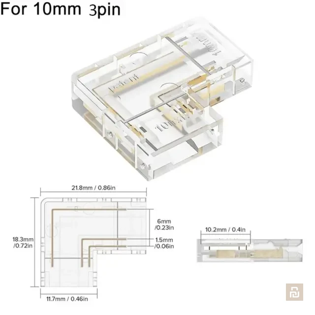 Разъемы беспаечные для ленты COB, 5/8/10мм, 2/3/4 контакта