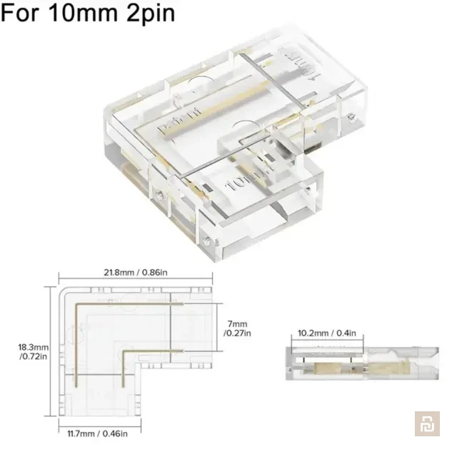 Разъемы беспаечные для ленты COB, 5/8/10мм, 2/3/4 контакта