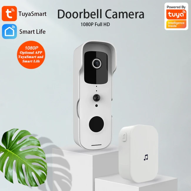 Дверной звонок Door Bell Camera AIDOCAM V30, WI-FI, 1080р, Tuya App, 2x2600мАч, IP68