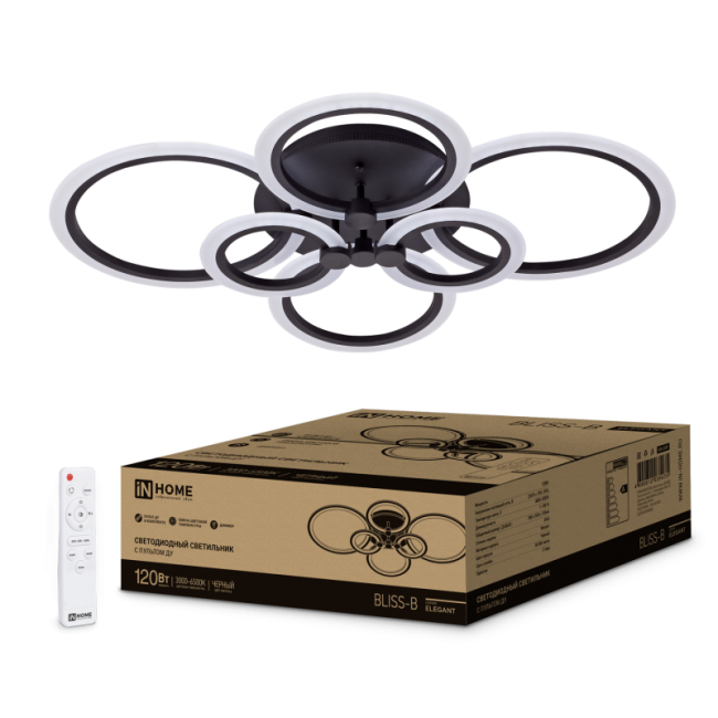 Светильник IN-HOME Elegant Bliss-120W, 120Вт/8400Лм, 3000-4000-6500K, 780х550х130мм, c пультом
