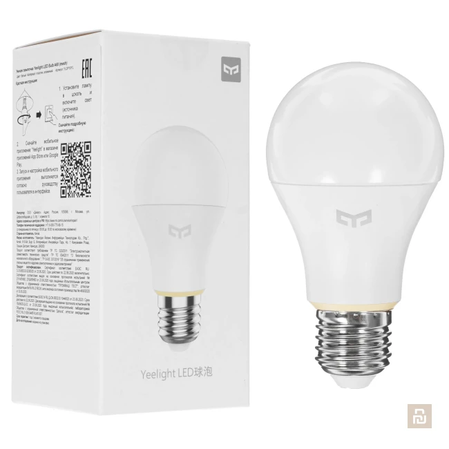 Лампа LED E27 Yeelight Smart Light Bulb Mesh Edition (YLDP10YL), 6Вт/500Лм, Mesh, Slisaon/Flex, 2700-6500K