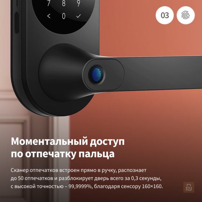 Дверной замок Aqara Smart Lock U300 (DL-D02D), Thread/BLE/NFC