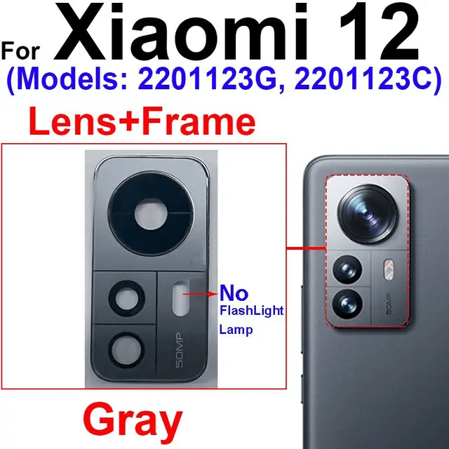 Панель для задней камеры Xiaomi 12/12X, серая