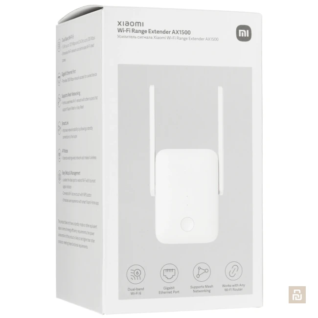 Расширитель диапазона Xiaomi Wi-Fi Range Extender AX1500 (RN12), Wi-Fi® 6 / Mesh / Lan