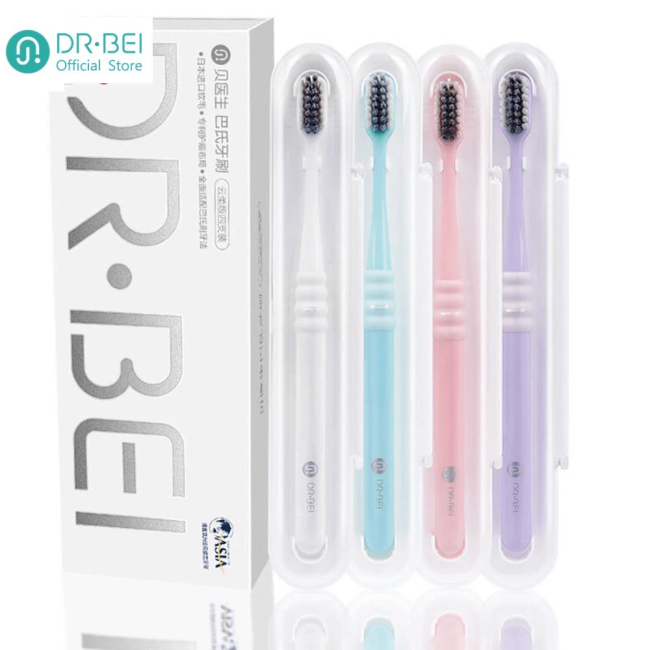 Зубная щетка Dr.Bei bass soft toothbrush, 4 шт. с дорожным футляром