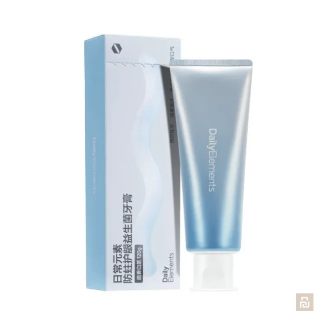 Зубная паста Daily Elements Anti-moth and Gum Protection Probiotic Toothpaste White Tea (DE07YG002), 120г, активный фтор, зелёный чай.