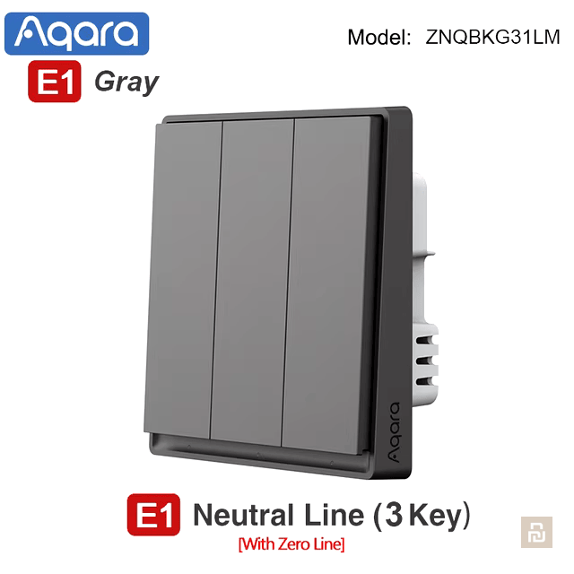 Выключатель настенный Aqara Wall Light Switch E1 (QBKGxxLM), ZigBee 3.0