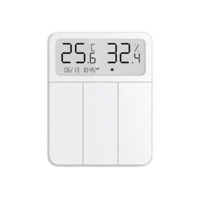 Выключатель настенный Xiaomi Mijia Screen Display Switch E-billing Control (ZNKG02HL), BLE Mesh, гигрометр-часы