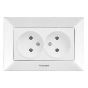 Розетка двойная в сборе Panasonic Arkedia Slim (WNTC02042WH)