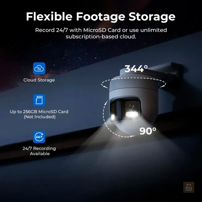 Камера наружного наблюдения iMiLAB EC6 Panorama (CMSXJ115A), WI-FI/LAN, 3.5K/1944p, до 256Гб