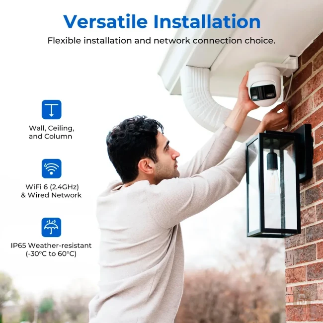 Камера наружного наблюдения iMiLAB EC6 Panorama (CMSXJ115A), WI-FI/LAN, 3.5K/1944p, до 256Гб