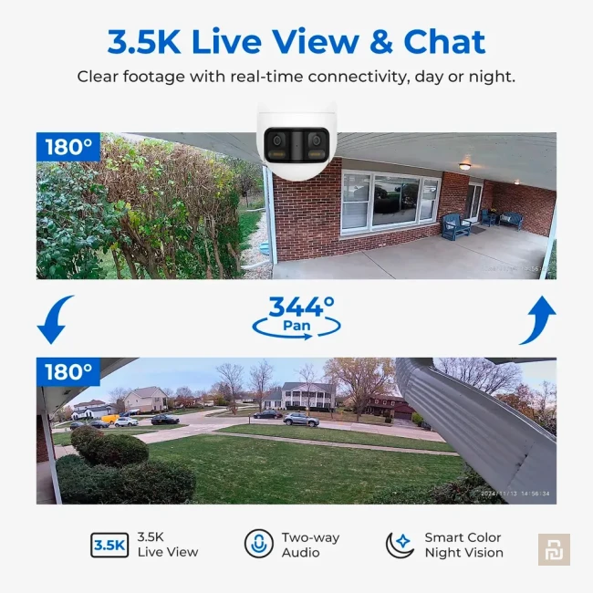 Камера наружного наблюдения iMiLAB EC6 Panorama (CMSXJ115A), WI-FI/LAN, 3.5K/1944p, до 256Гб