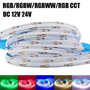 Лента диодная COB RGBCCT, 24В, 840LEDs, 21Вт/м, 12мм, IP20, 1м