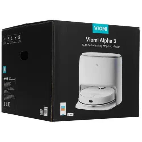 Пылесос-робот с базой самоочистки Viomi AI Sweeping Robot Alpha 3 (V-RVCLMC28A), 3200Па/5200мАч (240кв.м)