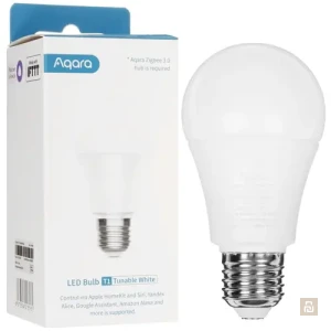Лампа LED E27 Aqara Light Bulb T1 (LEDLBT-L01), BLE/ZigBee 3.0/Matter, 8.5Вт/806Лм, 2700-6500К