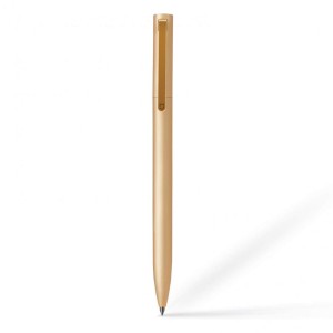 Ручка металлическая Xiaomi Mi Aluminium Rollerball Pen, золото, чернила - черный/синий