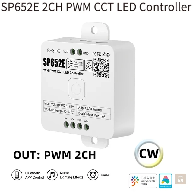 Контроллер диодных лент Mijia 2CH PWM CCT (SP652E), Bluetooth, 12A, Xiaomi Home