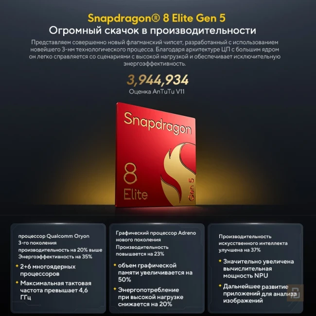 Смартфон Poco F8 Ultra, 6.9", Snapdragon® 8 Elite Gen5, 50+50+32/32Мп, 6500мАч, 120/50Вт, IP68, Bose