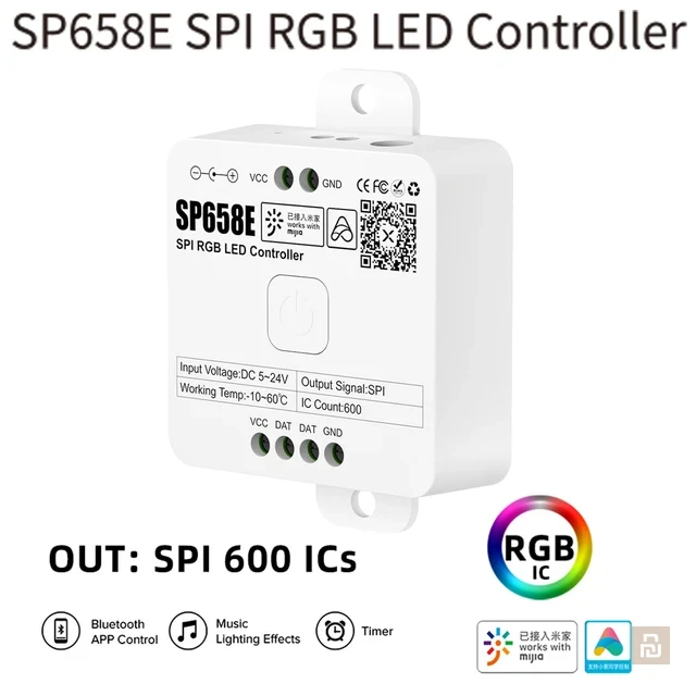 Контроллер адресных диодных лент Mijia SPI RGB (SP658E), Bluetooth, IC:600, Xiaomi Home