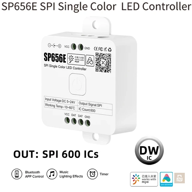 Контроллер адресных диодных лент Mijia SPI Single Color (SP656E), Bluetooth, IC:600, Xiaomi Home