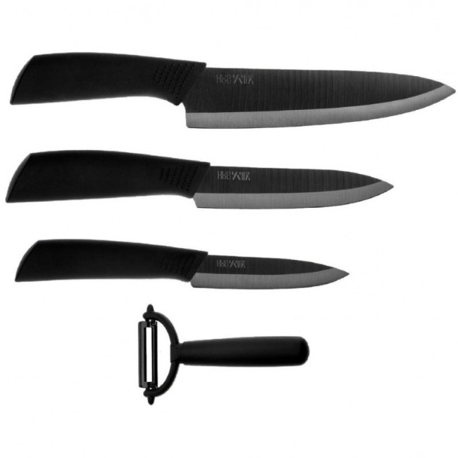 Набор ножей HuoHou Heat Nano Ceramic Knife (HU0010), керамика, 3 ножа + овощерезка